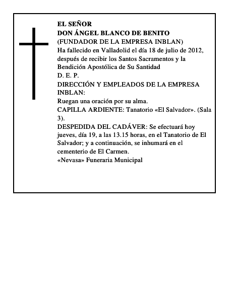Don Ángel Blanco de Benito