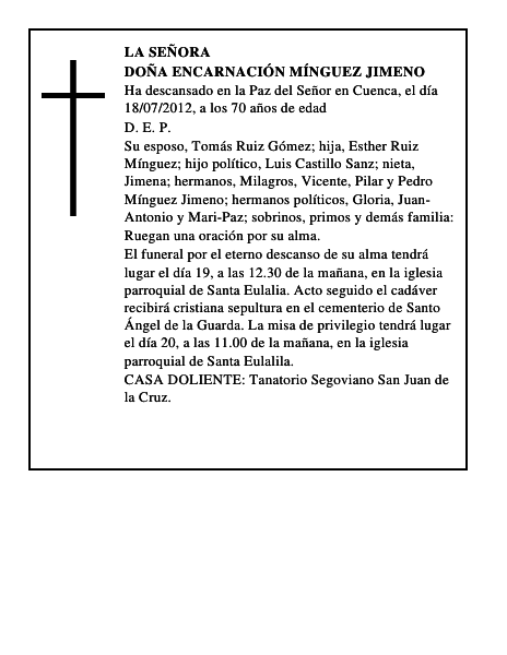 Doña Encarnación Mínguez Jimeno