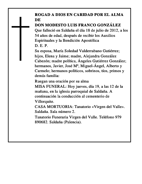 Don Modesto Luis Franco González