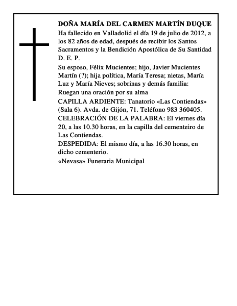 Doña María del Carmen Martín Duque