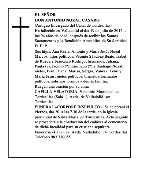 Don Antonio Nozal Casado