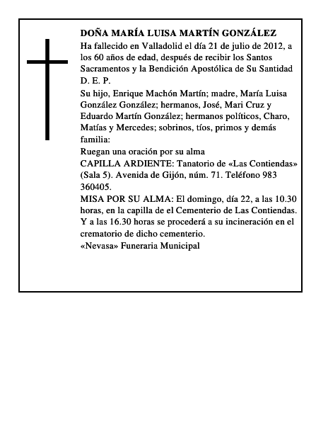 Doña María Luisa Martín González