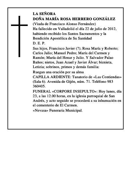 Doña María Rosa Herrero González