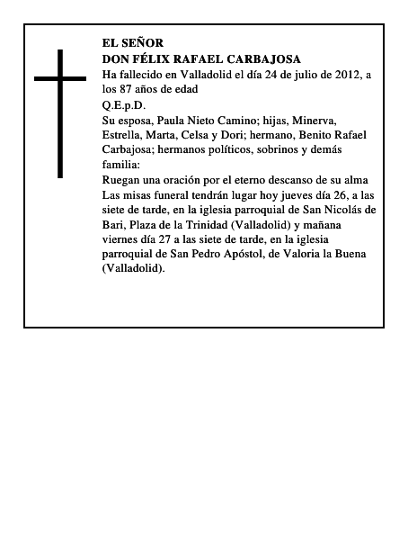 Don Félix Rafael Carbajosa