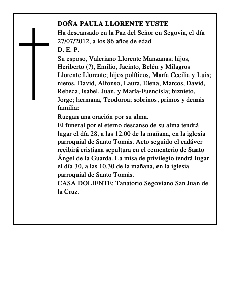 Doña Paula Llorente Yuste