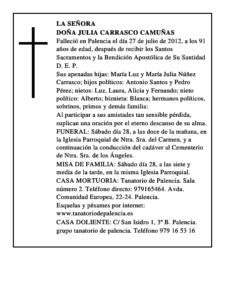 Doña Julia Carrasco Camuñas