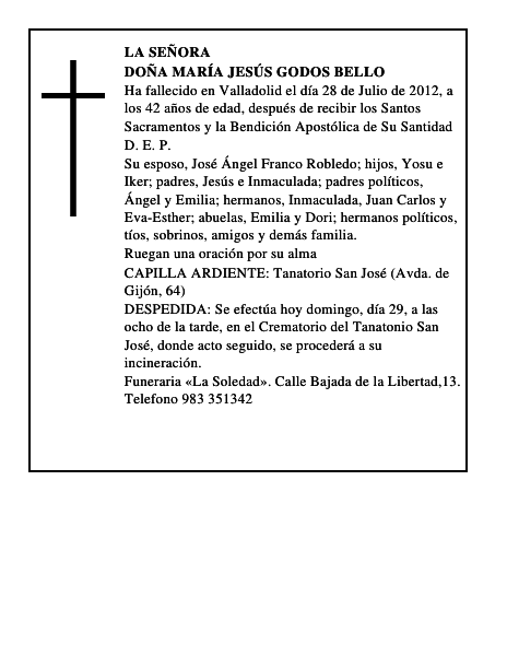 Doña María Jesús Godos Bello