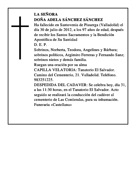 Doña Adela Sánchez Sánchez