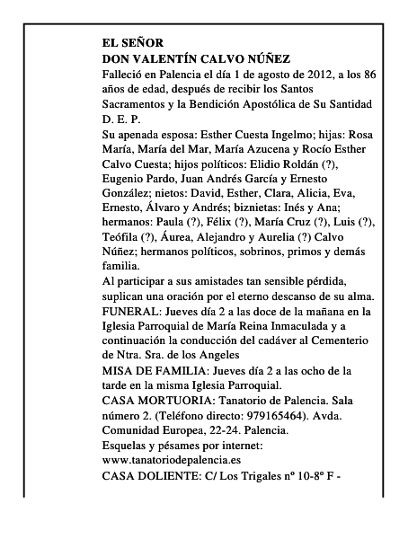 Don Valentín Calvo Núñez