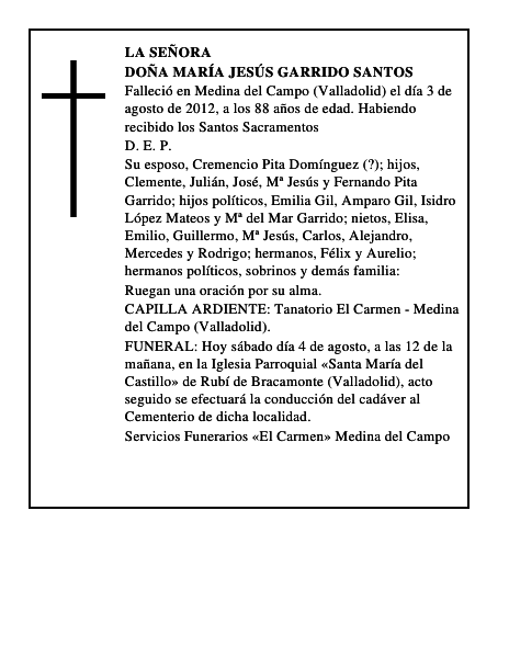 Doña María Jesús Garrido Santos