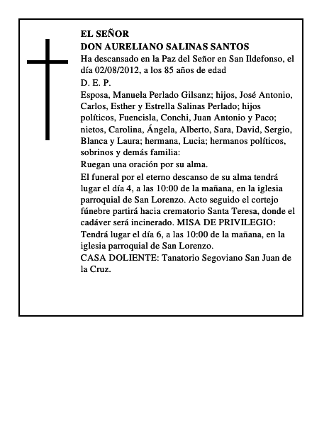 Don Aureliano Salinas Santos