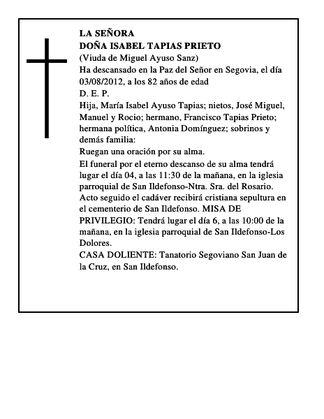 Doña Isabel Tapias Prieto