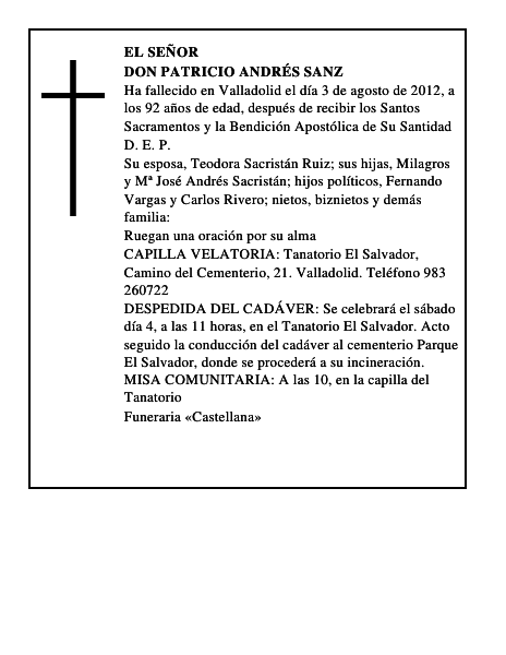Don Patricio Andrés Sanz