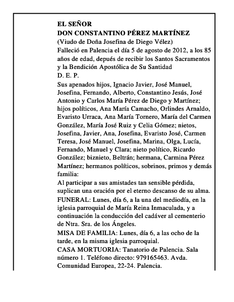 Don Constantino Pérez Martínez