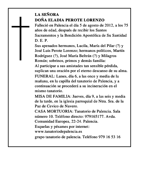 Doña Eladia Perote Lorenzo