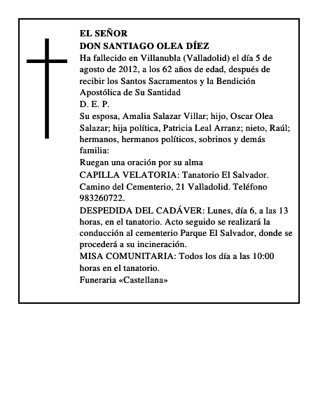 Don Santiago Olea Díez