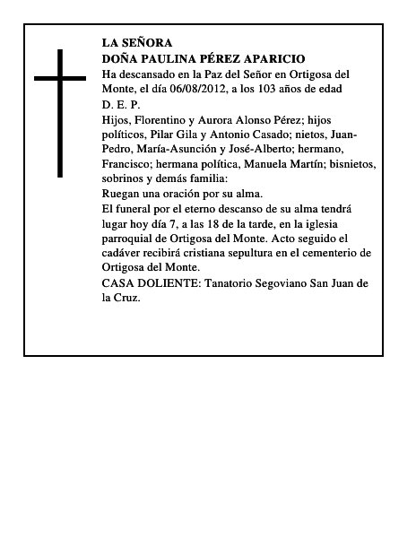 Doña Paulina Pérez Aparicio