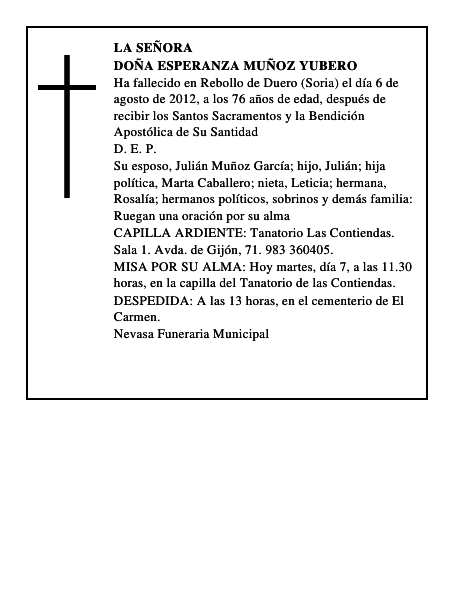 Doña Esperanza Muñoz Yubero