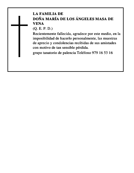 Doña María de los Ángeles Masa de Vena