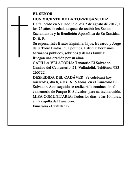 Don Vicente de la Torre Sánchez