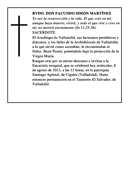 Rvdo. Don Facundo Simón Martínez