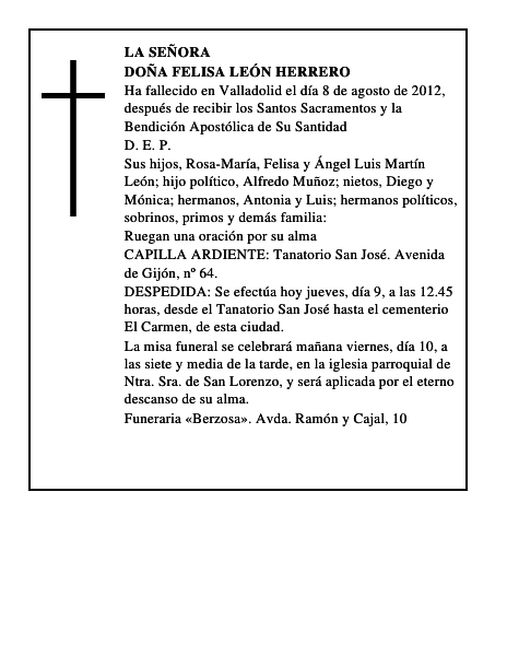 Doña Felisa León Herrero