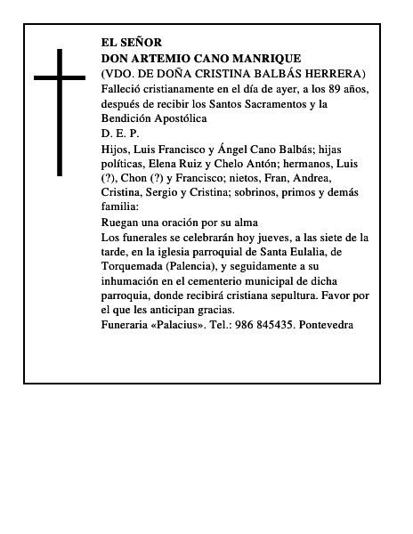 Don Artemio Cano Manrique