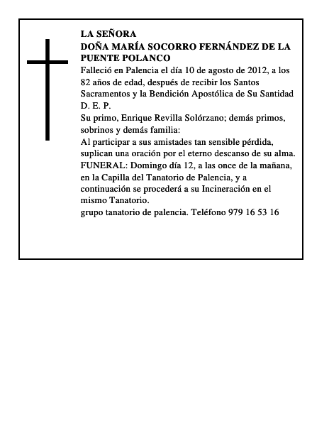 Doña María Socorro Fernández de la Puente Polanco