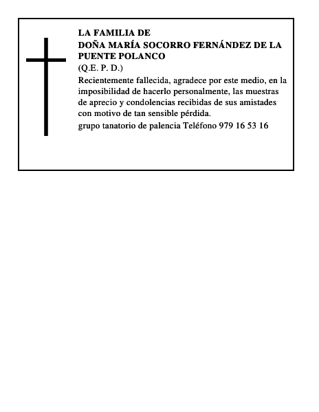 Doña María Socorro Fernández de la Puente Polanco