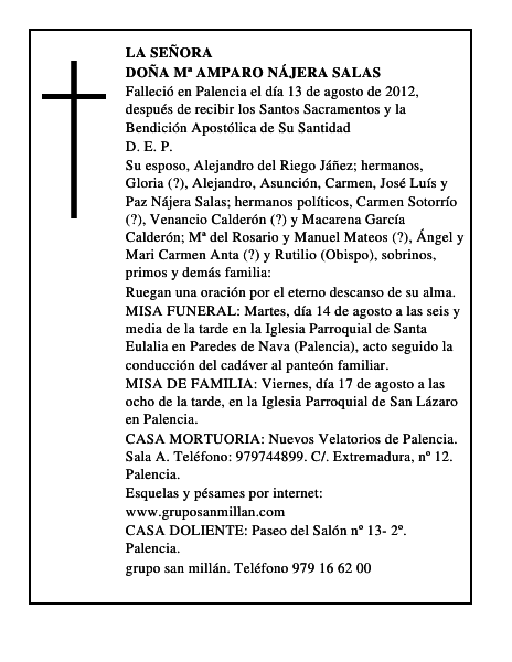 Doña Mª Amparo Nájera Salas