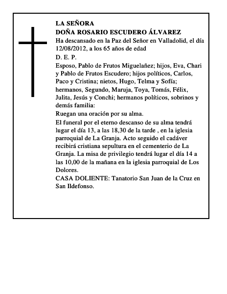 Doña Rosario Escudero Álvarez