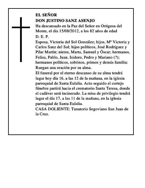 Don Justino Sanz Asenjo