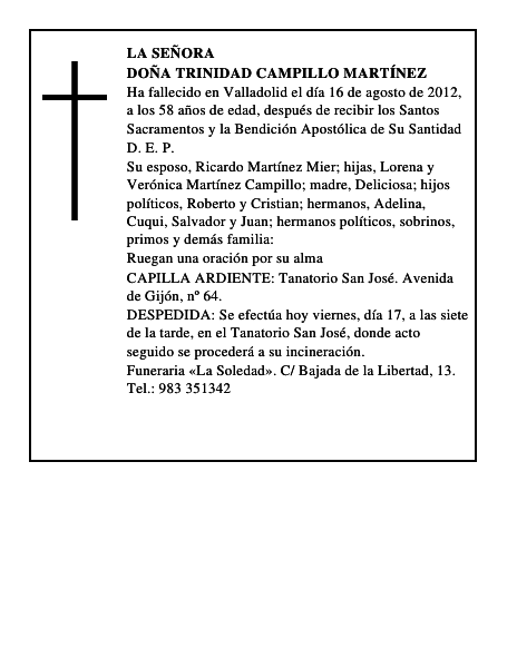 Doña Trinidad Campillo Martínez