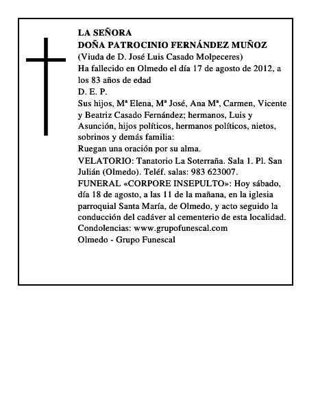 Doña Patrocinio Fernández Muñoz