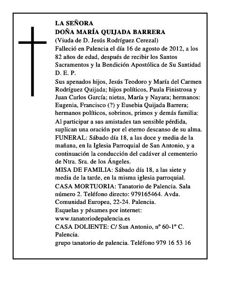 Doña María Quijada Barrera