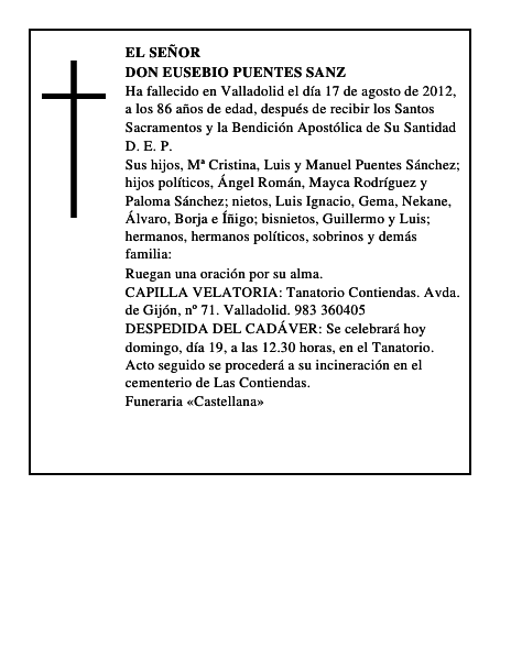 Don Eusebio Puentes Sanz