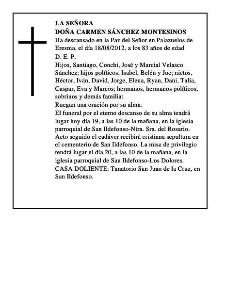 Doña Carmen Sánchez Montesinos
