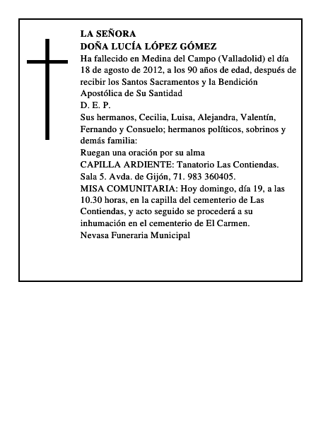 Doña Lucía López Gómez