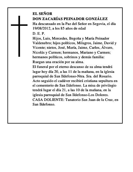 Don Zacarías Peinador González
