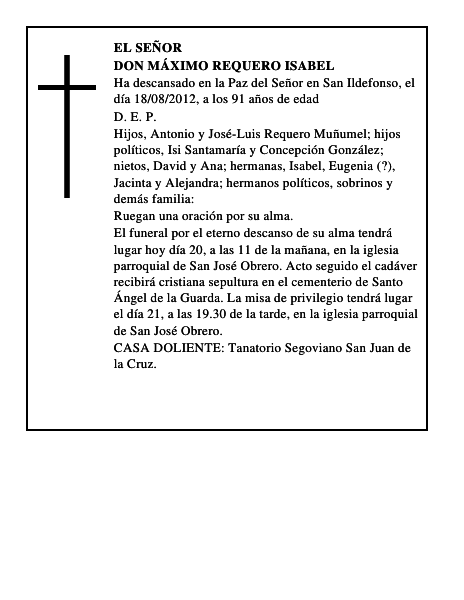 Don Máximo Requero Isabel