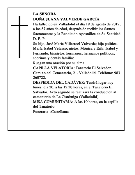 Doña Juana Valverde García
