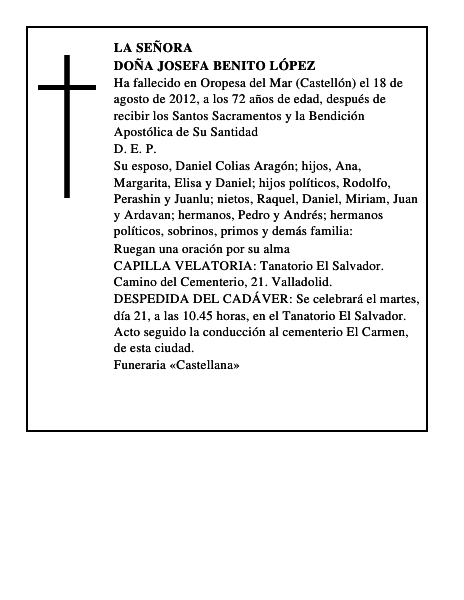 Doña Josefa Benito López