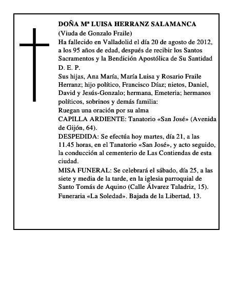 Doña Mª Luisa Herranz Salamanca