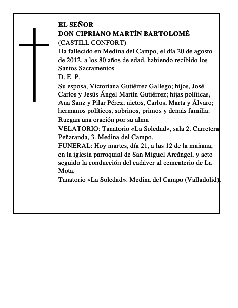 Don Cipriano Martín Bartolomé