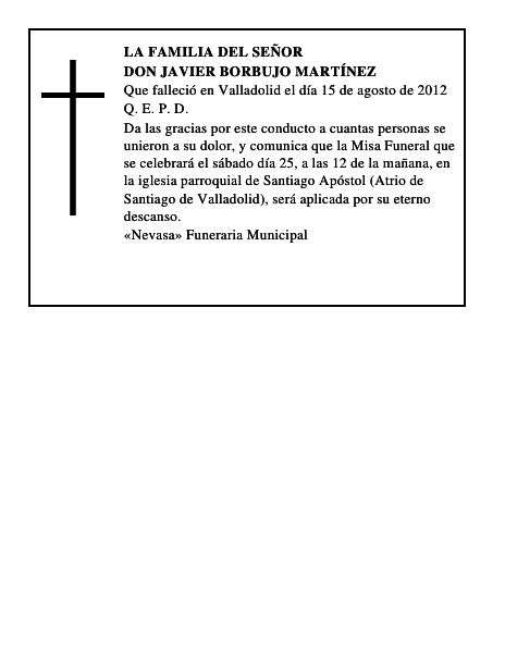 Don Javier Borbujo Martínez