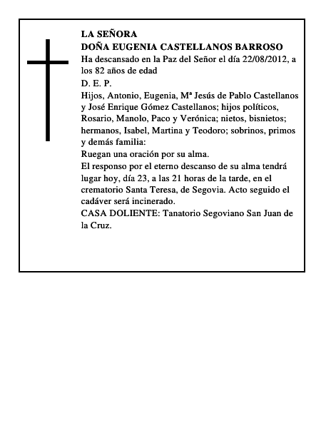 Doña Eugenia Castellanos Barroso