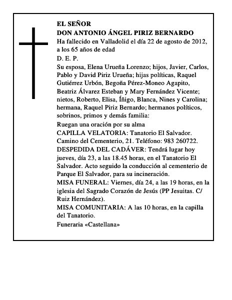 Don Antonio Ángel Piriz Bernardo