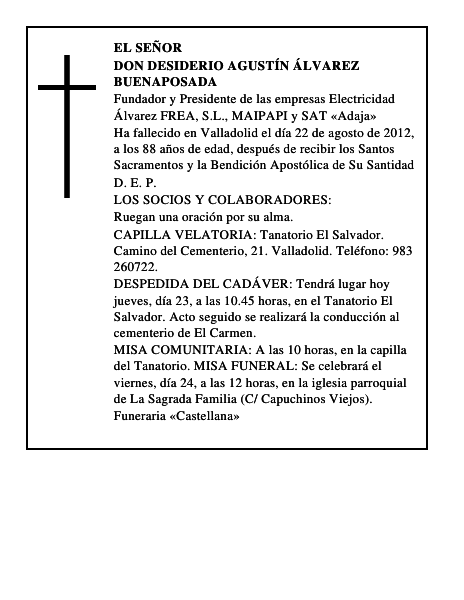 Don Desiderio Agustín Álvarez Buenaposada