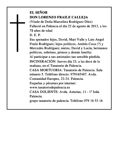 Don Lorenzo Fraile Calleja