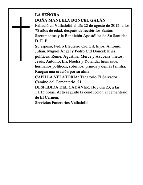 Doña Manuela Doncel Galán